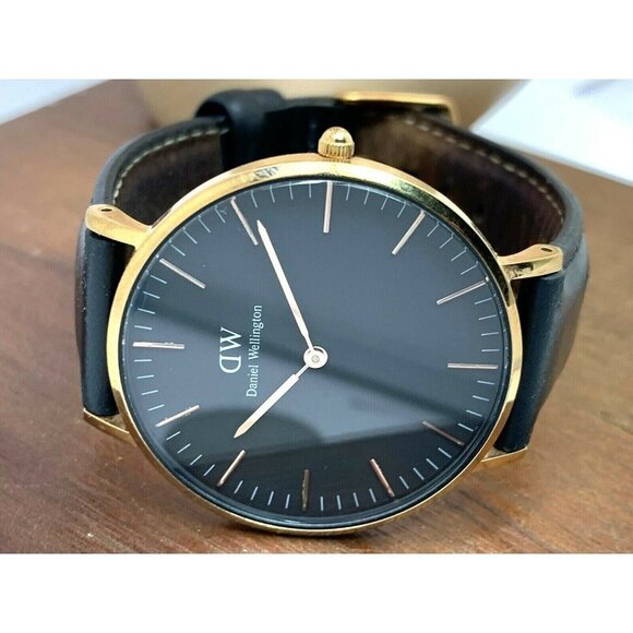 Daniel Wellington Womens Watch DW00100139 Rose Gold Black Dial 36mm Leather Band - Picture 7 of 13